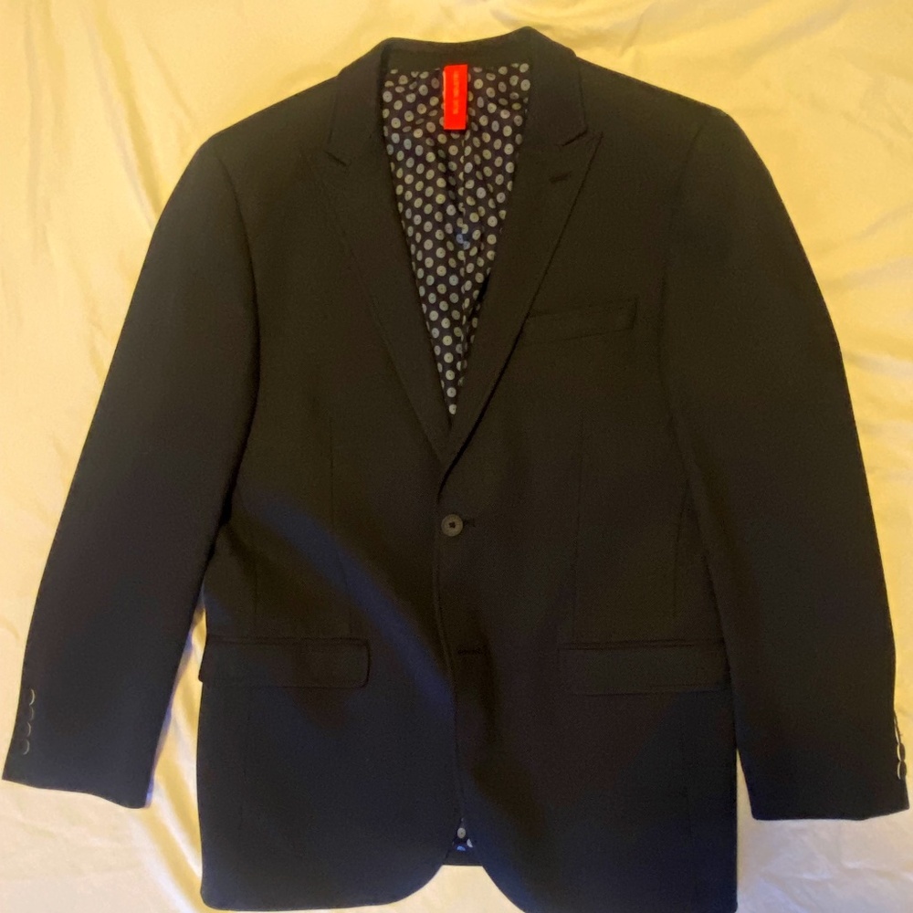 Blue Industry Navy Peak Lapel Blazer